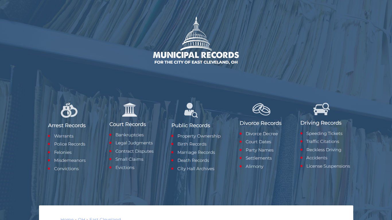 Municipal Records in East Cleveland oh